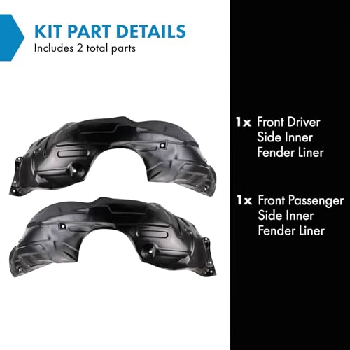 Image of TRQ Front Inner Fender Liner Set Compatible with 2002-2006 Toyota Camry TO1248116 TO1249116