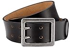 STILECHTER HOCHWERTIGER GÜRTEL im Casual Look - ausgezeichneter Echt-Büffelleder-Gürtel mit einer nobel soliden Schließe - als Business-Gürtel Feuerwehr-Gürtel oder Jeansgürtel bequem zu tragen