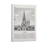 Caen Print Tour noire et blanche, art mural de Caen, poster de Caen, photo de Caen, décoration murale, impression de ville, France, Kaem, Normandie, Calvados Toile murale Ar