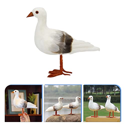 Nuobesty Seagull Figurines Handmade Feathered Sea Gull Sculpture Fake Nautical Foam Seagull Bird Statue For Home Decoration #TOP2