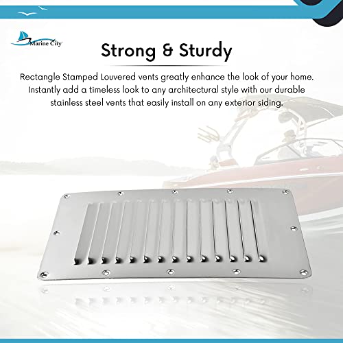 MARINE CITY 304 Grade Stainless Steel Rectangle Stamped Louvered Vent 5 x 9 Inches for Marines – Yachts – Ships – Kayaks (Pack of 2) by MARINE CITY - Image 7