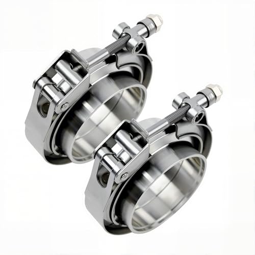 ROADFORMER 3 Inch V Band Clamp with Male Female Flanges 304 Stainless Steel Quick Release Exhaust Clamp for 3 OD Pipe Turbo Downpipe Muffler Intercooler Piping 2 Pack