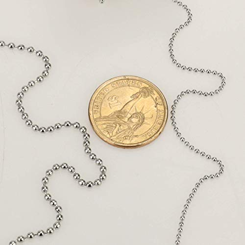 Stainless Steel Ball Bead Chain [1.5Mm/50Feet] Chains Spool With 30 Pcs Connectors For Jewelry Making #TOP4