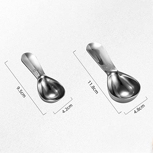 Benoon Coffee Scoop, 15/30ml Reusable Stainless Steel Protein Coffee Powder Spoon Measuring Scoop, Kitchen Measuring Tools Silver 30ml