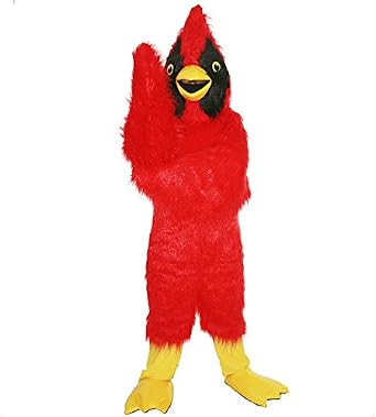Red Eagle Bird Costume Mascot longhair animal Cartoon for adult