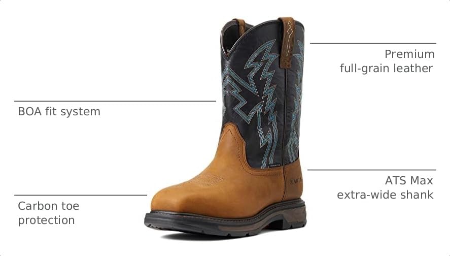 Image of Ariat Mens WorkHog XT BOA Work Boot Dark Earth /Black 10 Wide