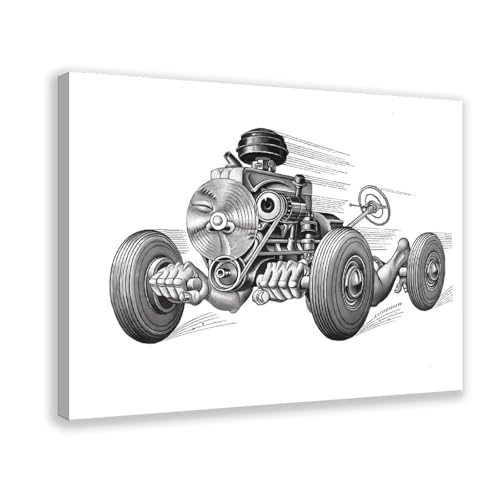 Impression sur toile Motor Parts Boris Artzybasheff cadre bois