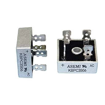 Pack of 2pcs ASEMI KBPC3506 Bridge Rectifier diode 35A 600V Sliver Metal Case can Replace KBPC2506/KBPC2504