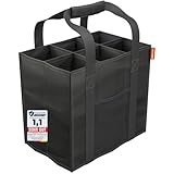 ATHLON TOOLS Flaschenträger 6 Flaschen je 1,5L – Faltbare, Wasserabweisende Einkaufstasche mit Trennwänden und Griffen – Flaschentasche für Wasser, Wein & Bier – Schwarz
