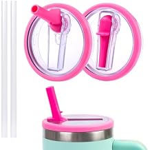 2 Pcs 40oz Tumbler Flip Straw Lid Replacement for Stanley 40oz Cup Lid Cup Accessory,Leak Proof Cup Top Lids for Stanley Quencher H2.0,Reusable Spill Proof Tumbler Lid Cover