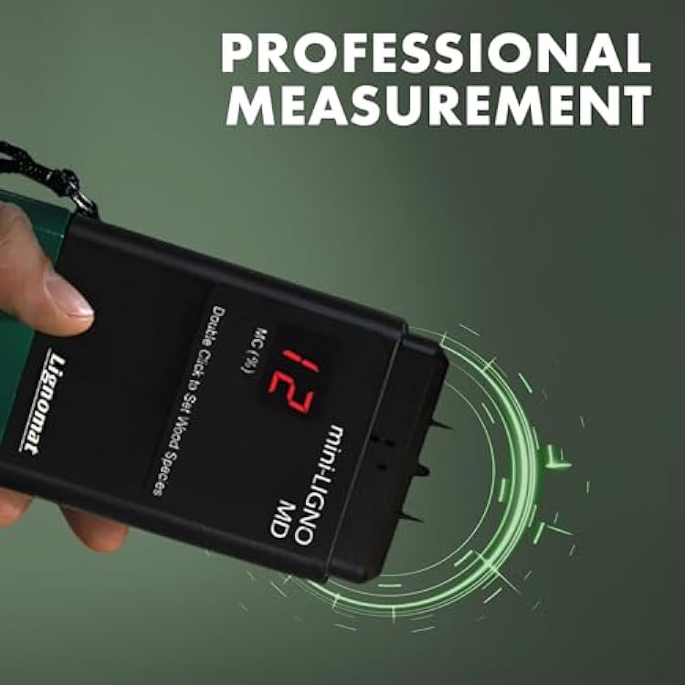 Lignomat Mini-Ligno MD - Pin Moisture Meter - Humidity Detection & Wood Moisture Meter for Wall, Home Construction, Water Damage - Made for Hobbyist Woodworkers - Easy to Use, Reliable, and Durable