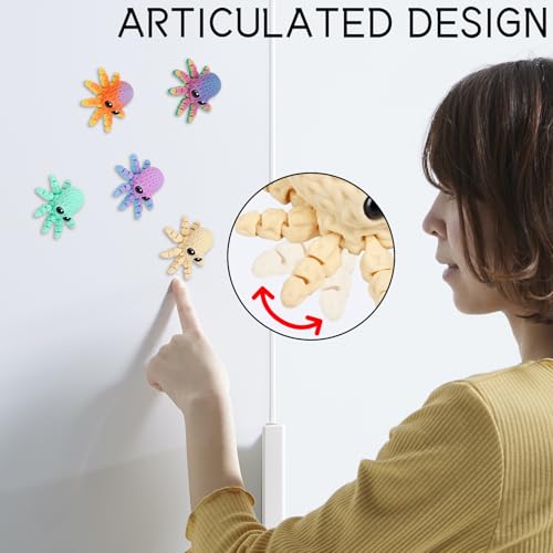 5 Imanes Decorativos Pulpo con Juntas Móviles miniatura 3
