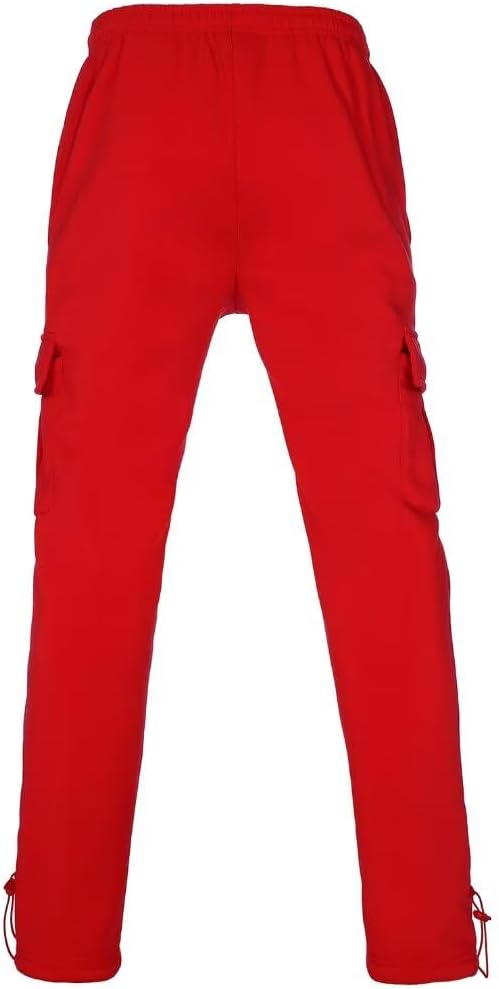 Mens Fleece Cargo Sweatpants Multi-Pocket Loose Casual M-5XL Tall and Big Size - Image 3