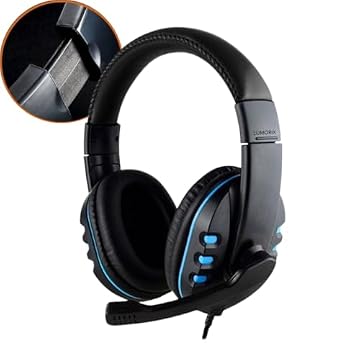 Headset Gamer com Fio Microfone Entrada P3 Fone de Ouvido Anti Ruído - Headphone Compatível com Xbox One, PS4, PS5 e PC Controlador de volume - LUMORIX LAR