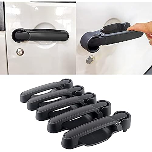 FURYENGRAVER Door Handles Kit & Tailgate Handle for 2007-2018 Jeep Wrangler JK JKU No Button Pressed Release 5Pcs