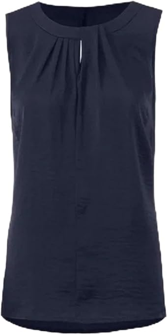 Cabi Navy Blue Weekday Sleeveless High Neck Shell Tank