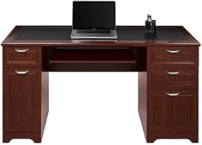 Amazon Com Realspace Magellan Collection Managers Desk Classic Cherry Item 281901 Furniture Decor
