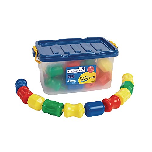 Excellerations Early Stem Toy, Connecting, Fun, Linking, Pop Beads For Toddlers, Snap Lock Beads Set In Storage Bin, Pack Of 28 (Item # Funpop) #TOP4