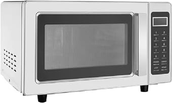 Stalwart 1000 Watt Commercial Microwave 25ltr, Digital 5 power levels, Stainless Steel, Flat Bed, Professional Catering Use.