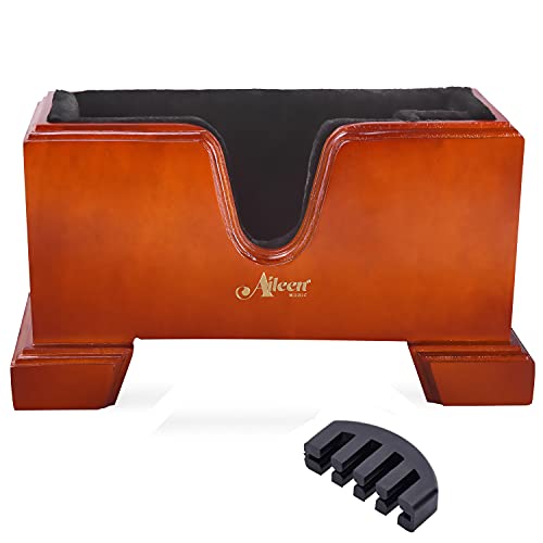 Aileen Stv02-Rb 4/4 Full Size Wooden Violin Box Wood Stand With Bow Holder Including Practice Mute #TOP28