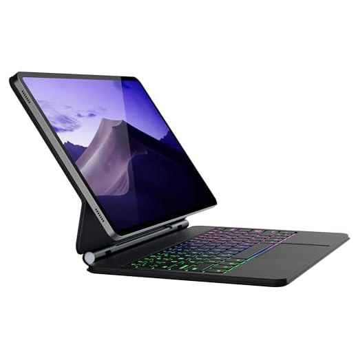 doqo Capa protetora fina para Samsung Galaxy Tab S9+/S9 FE+/S8+/S7 Plus/S7 FE, capa magnética de 12,4 polegadas com teclado, touchpad integrado, Bluetooth, retroiluminado, flutuante, cantilever,