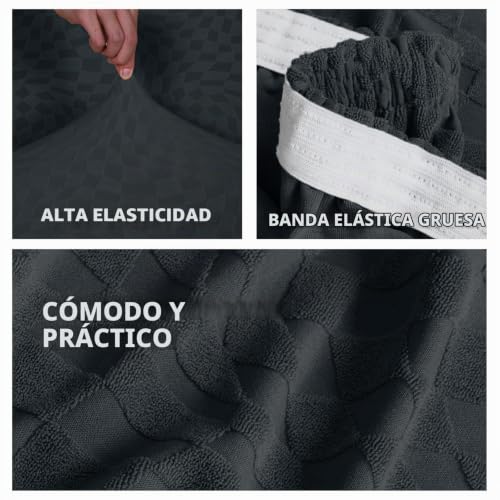 Miniatura 5 de Ystyle Funda Asiento Sofa, Funda Cojin Sofa Ajustable, Funda Sofa Cojines Separado, Fundas De Cojín Elástico, Universal Fundas De Asientos Sofá 1 Asiento-X, Gris Oscuro