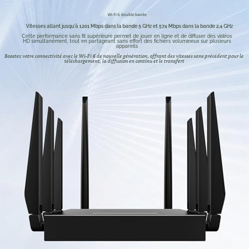 Routeur WiFi 6 Double Bande, 8 Antennes Haute Vitesse 5G CPE, Routeur Gaming pour Asie Centrale, Asie du Sud-Est (1201 Mbit/s)