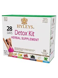 Hyleys Detox Tea for Cleanse – 28 Day Detox Kit with 84 Tea Bags