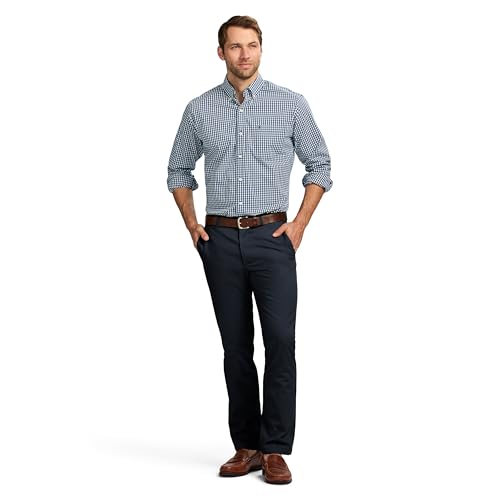 IZOD Men's American Chino Flat-Front Straight-Fit Pants, Navy, 32W x 30L - Thumbnail 4