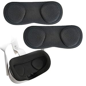 NEWZEROL 2-pack compatibel voor VR-lens beschermhoes, stofdichte hoes voor Quest 3/Quest/Quest 2/Pico 4, wasbare beschermhoes voor Virtual Reality accessoires – zwart