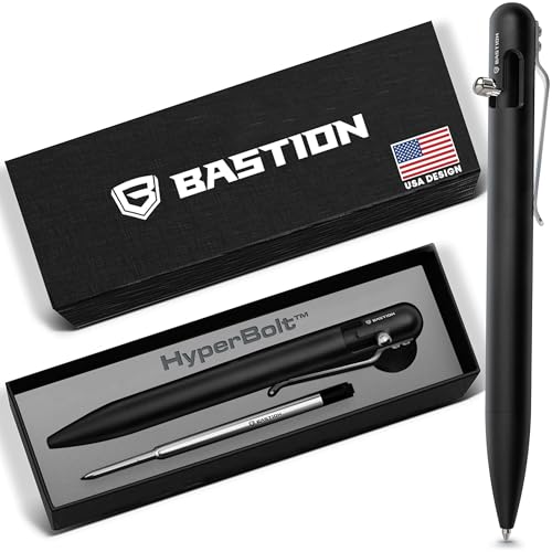 BASTION Luxury Bolt Action Pen, Durable Professional Ballpoint Pen with Fine Tip, EDC Pen, Ink Refillable Pen for Birthday Gift, Travel Pen for School and Work