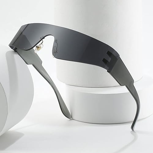 Miniatura 3 de BAWUYI Y2K - Gafas de sol futuristas envolventes para hombres y mujeres visera cibernética monobloque deportivo accesorios de los años 2000 marco