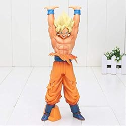 QWYU Anime Dragon Ball Z 25cm Son Goku Super Saiyan Gokou Genki Dama Pvc Acción Figura Colección Juguete Modelo de pelo amarillo