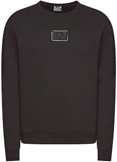 EA7 Men's Sweatshirt Crew Neck Long Sleeve Logo Chest Elastic Cuffs Fabric 84% Cotton 16% Polyester Code 6LPM92PJ07Z