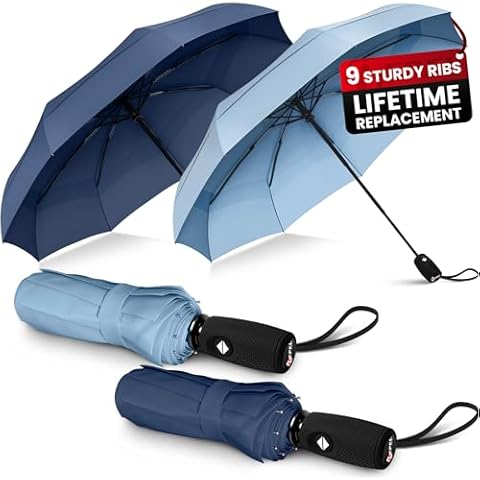 Repel Umbrella The Original Portable Travel Umbrella - Umbrellas for Rain Windproof, Strong Compact Umbrella for Wind and Rain - Perfect For On-the-Go, Car Umbrella, Backpack Umbrella Cover