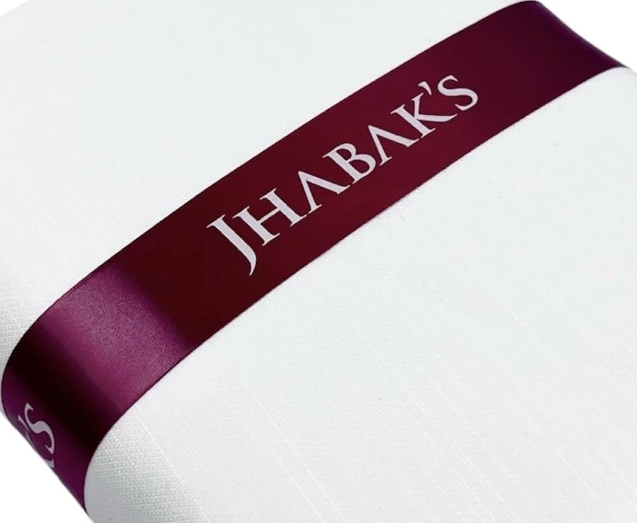 Image of JHABAK'S Men's 100% Pure Cotton Unstitched 1.7 Meters Shirt Piece - 3.25 Meters Suit Fabric Set with Cufflinks (Multicolour, All Weather Fabric, Attractive Box)