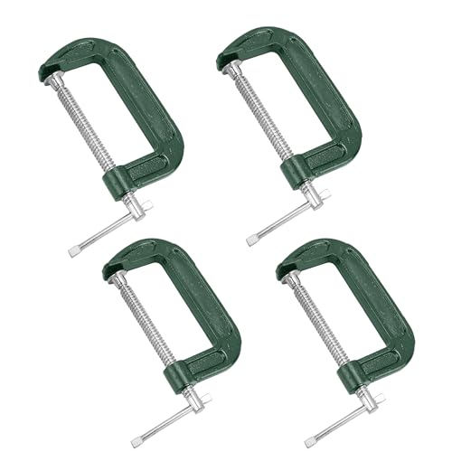 KEJJNYER 4 Pack Heavy Duty Steel C Clamps Set 8 inch Green
