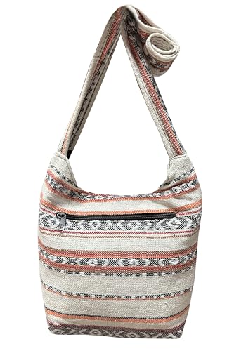 Image of Small Aztec Messenger Bag - Handmade Woven Hippie Hobo Shoulder Handbag - Ikat Tribal Sling Purse for Women