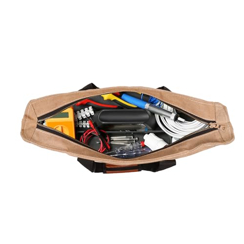 Covers & All Waxed Canvas Zip Tote Bag with Durable Handles, 18 oz 600 GSM Canvas, Unisex Multipurpose Utility bag for Shopping Work Beach Pool Gym Travel Camping (17" W x 20" H x 7" D)4