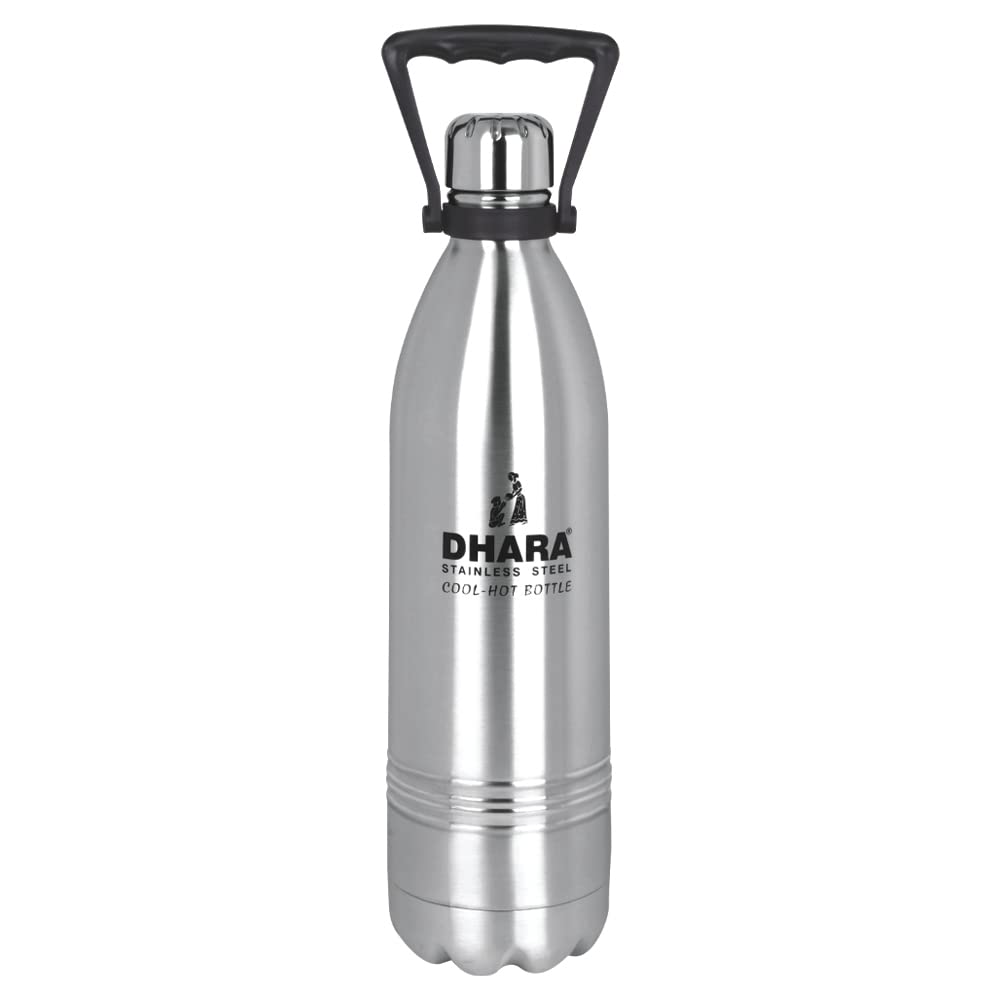 DHARA Stainless Steel 24 Plus Hot and Cold Water Bottle, 1800ml, 1