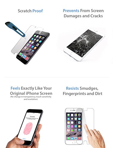 [ Premium ] Apple Iphone 6 Plus Tempered Glass Screen Protector - Shield, Guard & Protect Phone From Crash & Scratch - Anti Smudge, Fingerprint Resistant, Shatter Proof - Best Front Cover Protection #TOP1