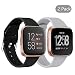 Produktbild Seltureone 2 Stück Silikon Ersatzband kompatibel für Fitbit Versa 2 / Versa Lite/Versa, Unisex Volltonfarbe (L)-Schwarz,Grau