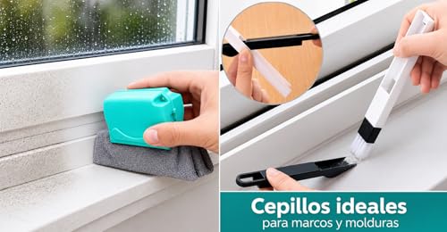 Miniatura 6 de Pack 10 Cepillos Limpieza Hogar Cepillo Limpia Rieles, Ranuras Ventanas, Limpiador De Persianas, Limpia Mosquiteras Especial Cepillos Ranuras Ventanas Y Rincones Dificiles Bleaner Limpia Persianas