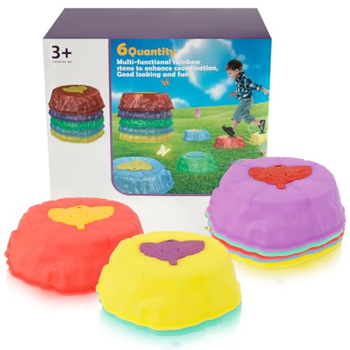 LED Kids Stepping Stones - Nonslip Balance Stone Obstacle Course With Colorful Lights, Portable for Toddlers 3 Years and Above