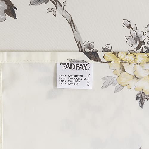 Image of FADFAY Floral Sheets Set Cal King Vintage Rose Floral Bedding Shabby Grey and Yellow Peony Sheets 800 Thread Count 100% Egyptian Cotton Super Soft Deep Pocket Fitted Sheet 4Pcs, California King Size