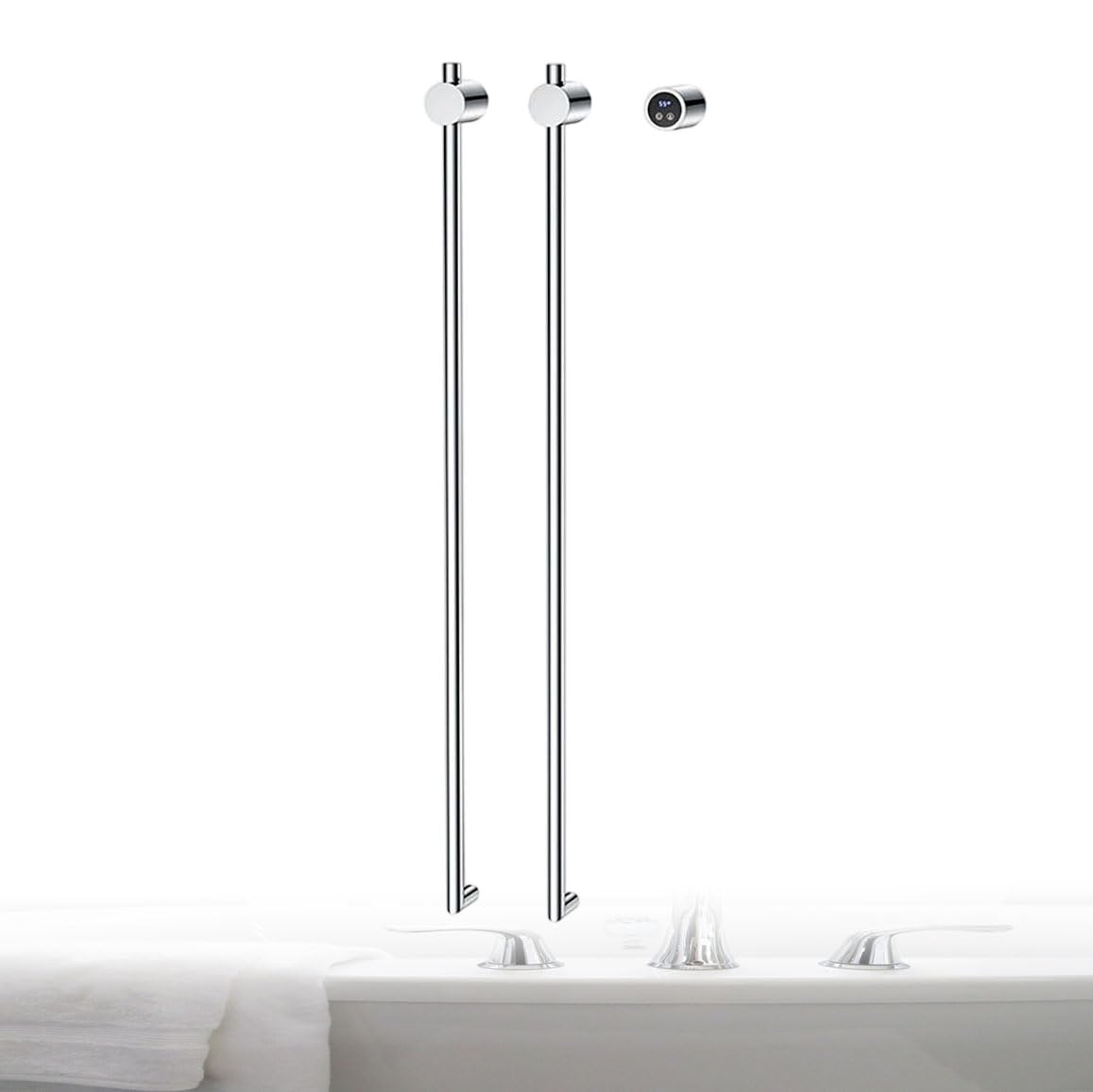 Calentador de toallas con temporizador y control térmico en acero inoxidable