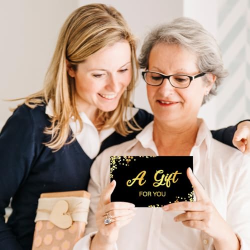 50 SETS Gift Certificates for Business, Blank Gift Cards Certificates with Envelopes, Gifts for Salon Restaurants Spa Marriage Birthday Client Vouchers 11.8 x 3.9 Inch - Black and Gold