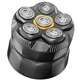 Qhot Glatzen Rasierer Herren, 120 Min Akku & 6D Schwimmkopf, elektrischer Kopfrasierer mit LED Display, USB-C Ladekabel, Magnetischer Scherkopf für leichte Reinigung