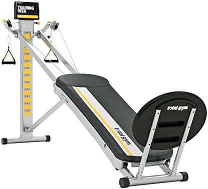 Total Gym FIT Home Fitness Folding Full Body Workout Exercise Equipment Machine with Ab Crunch Attachment, Training Deck, and Ribbed Squat Stand