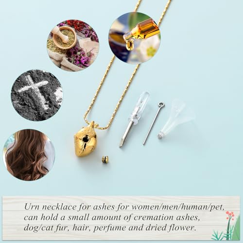 Imrsanl Cremation Jewelry Pendant Necklace for Ashes Holder - Anatomical Heart Urn Necklace for Ashes - Cremation Keepsake Memorial Lockets (Small-Gold) by Imrsanl - Image 3